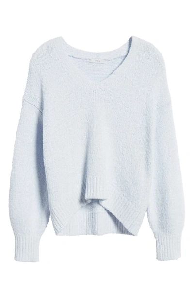 Shop Vince Textured V-neck Sweater In Powder Blue