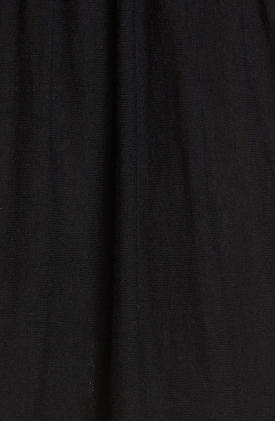 Shop La Vie Rebecca Taylor Tie Shoulder Ribbed & Lace Dress In Black