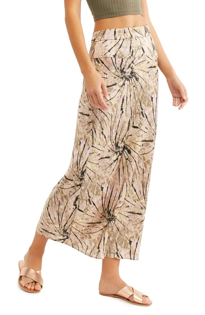 Shop Free People Normani Leopard Print Bias Cut Midi Skirt In Neutral Combo
