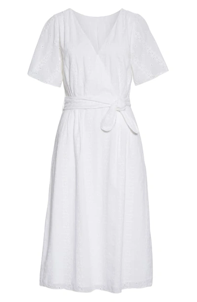 Shop Joie Azariah Eyelet Wrap Dress In Clean White