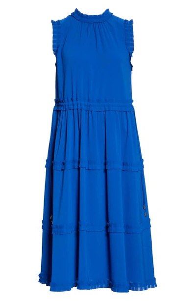 Shop Ted Baker Sinita Frill Detail Sleeveless Dress In Blue