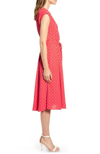 Shop Anne Klein Dot Print A-line Dress In Cape Cod/ Anne White