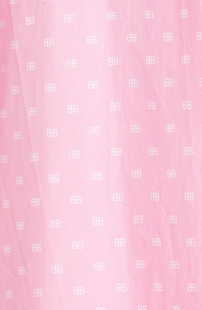 Shop Balenciaga Bb Poplin Midi Shirtdress In Pink/ White