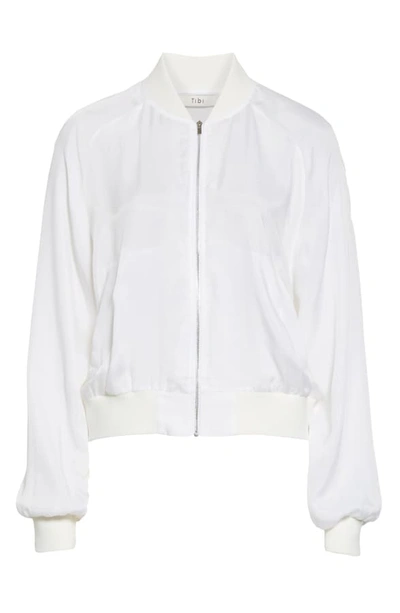 Shop Tibi Bomber Jacket In White