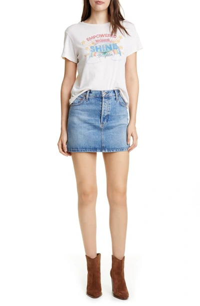 Shop Re/done '60s Denim Miniskirt In Medium Stone