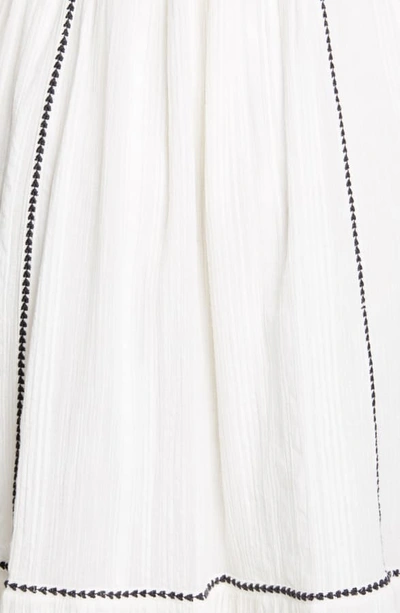 Shop Ulla Johnson Vanita Embellished Long Sleeve Midi Dress In Blanc