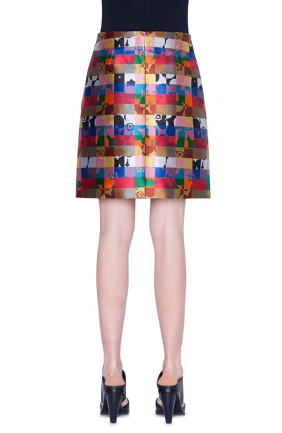 Shop Akris Punto Floral Jacquard Skirt In Floral Squared Allover