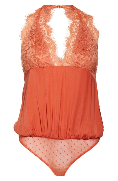 Shop Free People Melrose Bodysuit In Peach