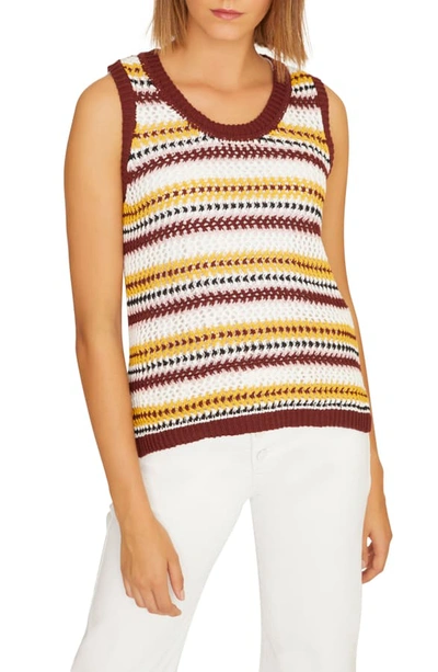 Shop Sanctuary Sunland Stripe Sleeveless Cotton Sweater In Henna Stripe