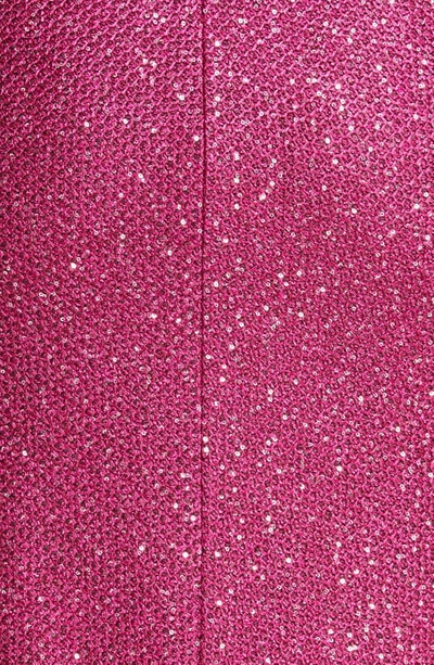 Shop St John Luxe Long Sleeve Sequin Tuck Knit Gown In Ripe Berry Multi