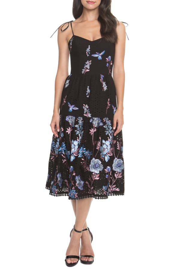 black eyelet sundress