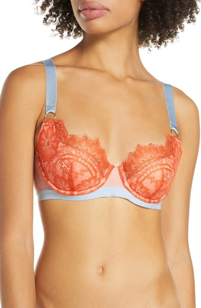 Shop Dora Larsen Ingrid Underwire Half Cup Bra In Rust