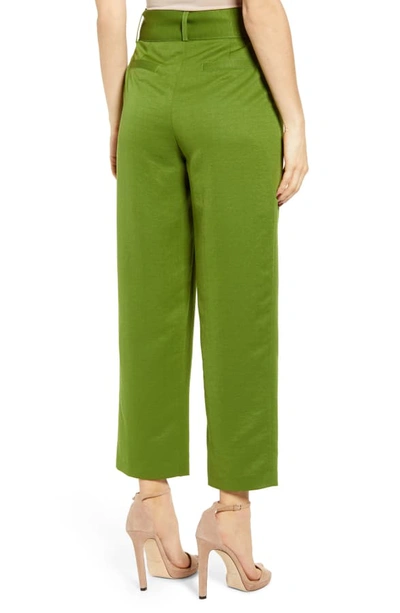 Shop Joa Belted Crop Pants In Moss