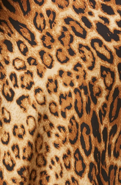 Shop Nili Lotan Print Silk Slipdress In Ginger Leopard Print