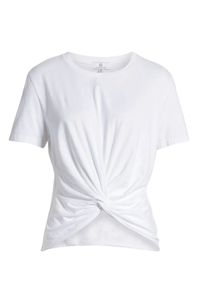 Shop Ag Neil Twist Front Stretch Cotton Tee In True White