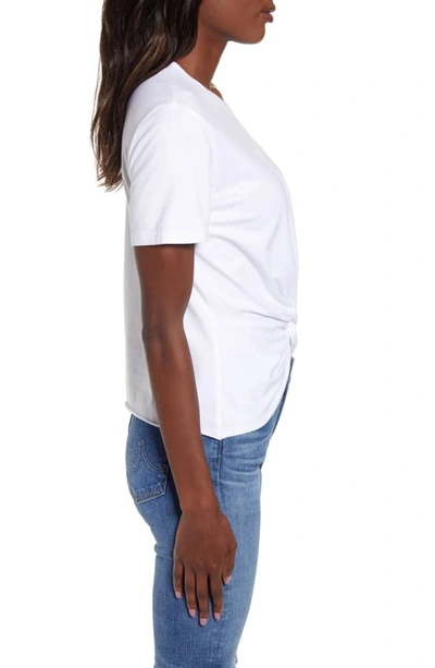 Shop Ag Neil Twist Front Stretch Cotton Tee In True White