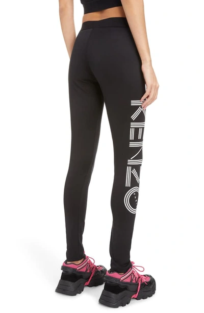 Shop Kenzo Logo Graphic Leggings In Black