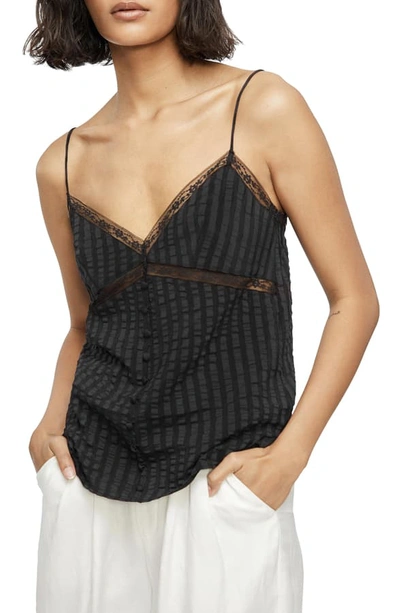 Shop Anine Bing Nadine Silk Blend Camisole In Black