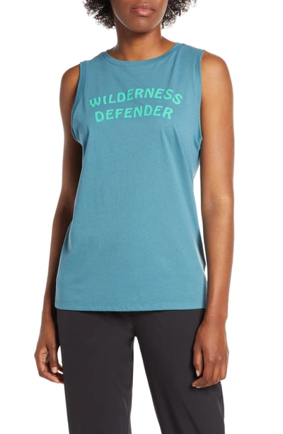 Shop Patagonia Camp Id Muscle Tee In Tasmanian Teal/ Wilderness