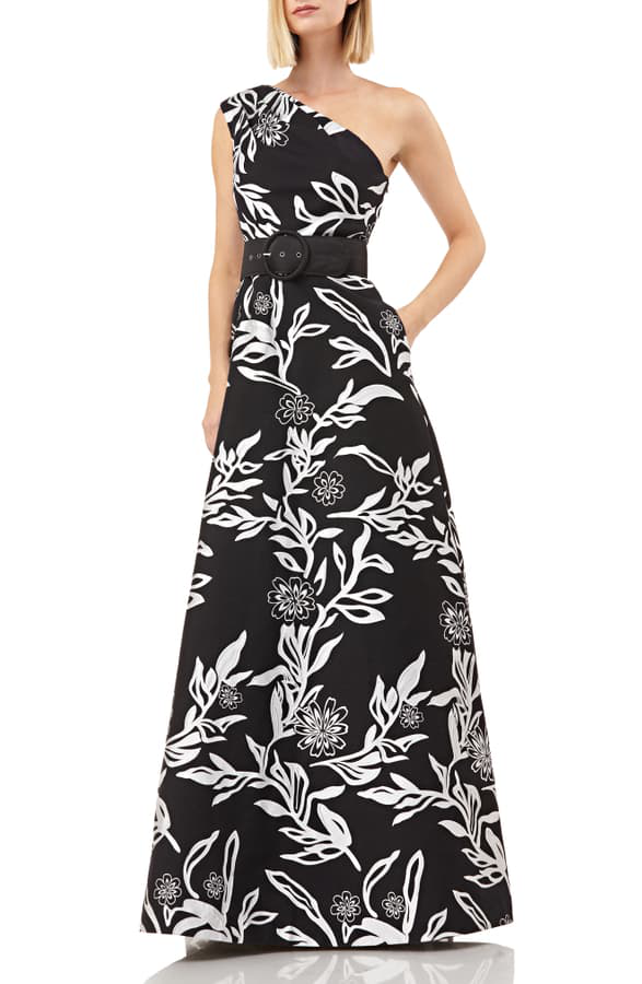 kay unger white dress