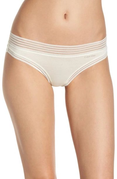 Shop Calvin Klein Stretch Modal Thong In Ivory