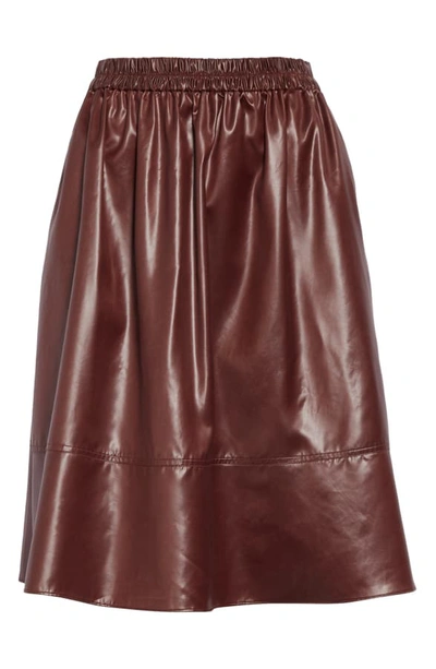 Shop Tibi Liquid Drape Skirt In Burgundy