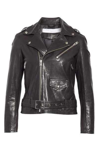 Shop Iro Anoh Leather Moto Jacket In Black