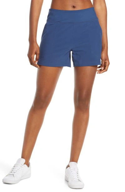 Shop Patagonia Happy Hike Shorts In Stone Blue