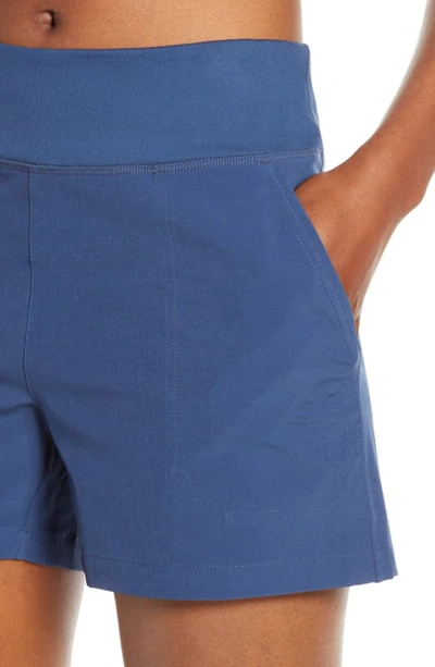 Shop Patagonia Happy Hike Shorts In Stone Blue