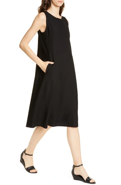 Shop Eileen Fisher Sleeveless Swing Dress In Black