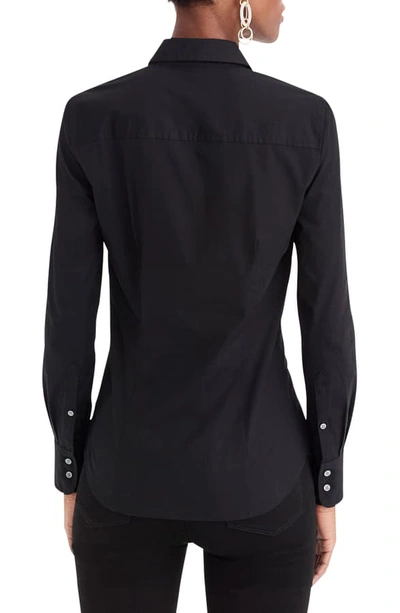 Shop Jcrew Perfect Curvy Slim Stretch Shirt In Black