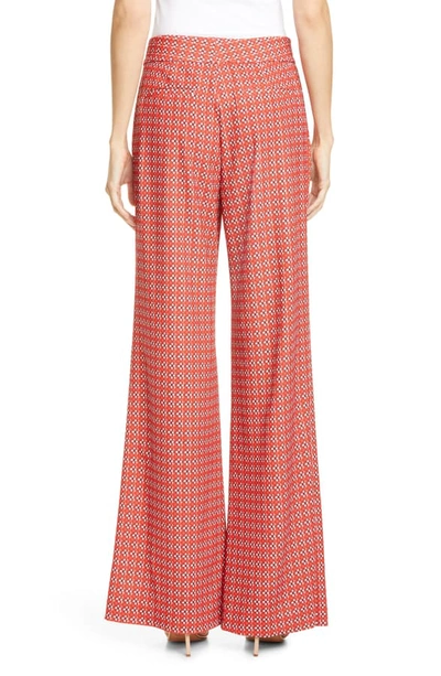 Shop Alice And Olivia Dylan High Waist Wide Leg Pants In Heart Flower Cherry