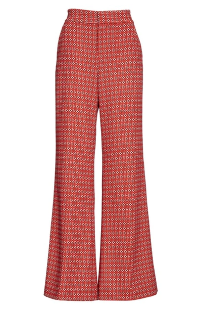 Shop Alice And Olivia Dylan High Waist Wide Leg Pants In Heart Flower Cherry