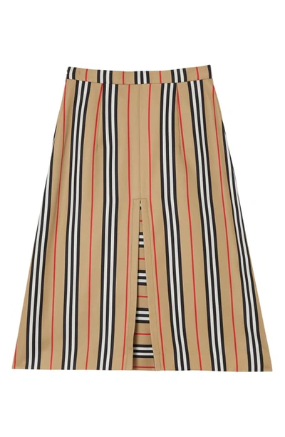 Shop Burberry Arisa Icon Stripe Skirt In Archive Beige