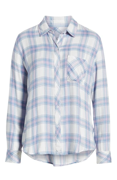 Shop Rails Hunter Plaid Shirt In White Lavender Blue