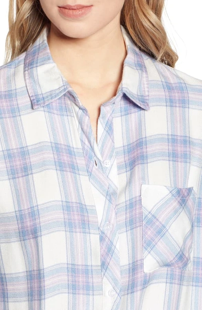 Shop Rails Hunter Plaid Shirt In White Lavender Blue