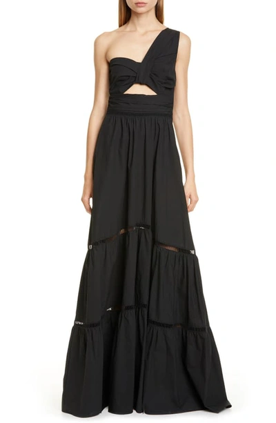 Shop A.l.c Piper One-shoulder Maxi Dress In Black