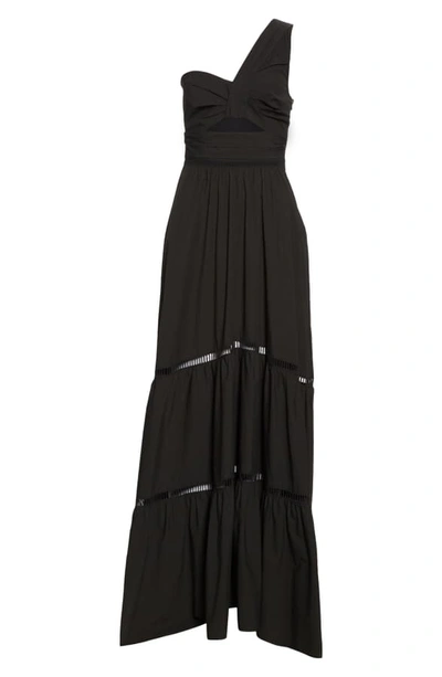 Shop A.l.c Piper One-shoulder Maxi Dress In Black