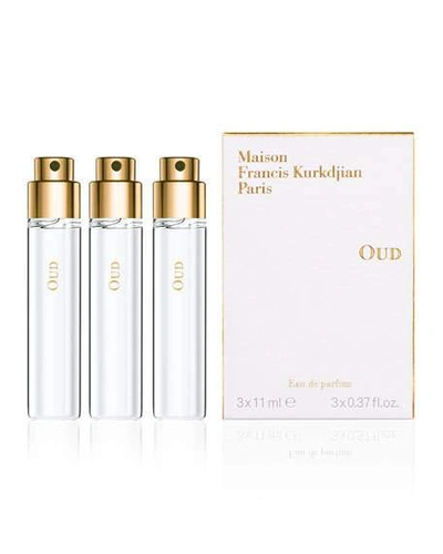 Shop Maison Francis Kurkdjian 3 X 0.37 Oz. Oud Eau De Parfum Travel Spray Refills
