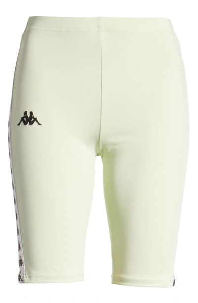 Shop Kappa Banda Longline Bike Shorts In Greenlight/ Grey Silver