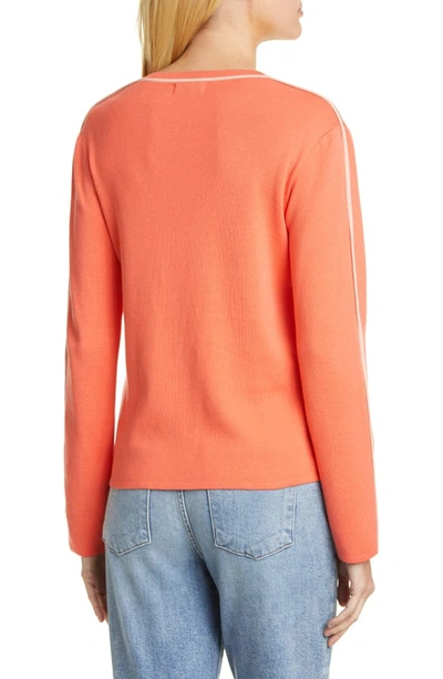 Shop Equipment Pocket Detail Silk & Cotton Sweater In Hot Coral