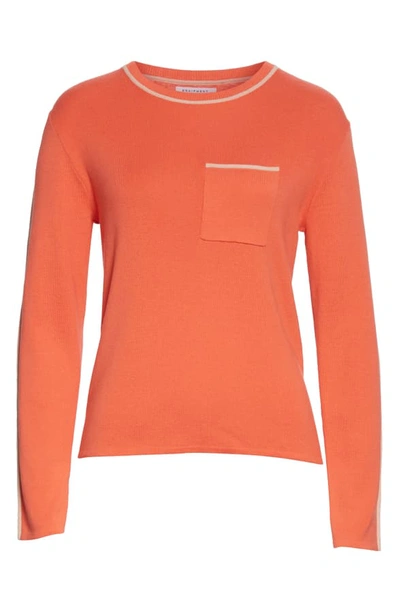 Shop Equipment Pocket Detail Silk & Cotton Sweater In Hot Coral