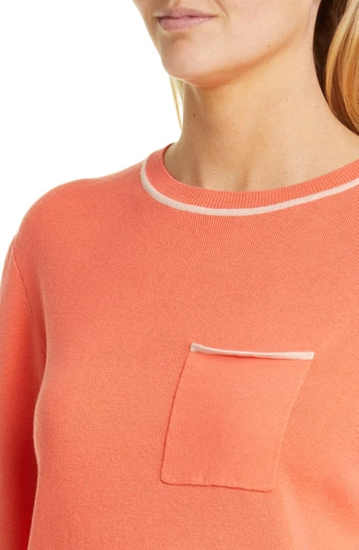 Shop Equipment Pocket Detail Silk & Cotton Sweater In Hot Coral