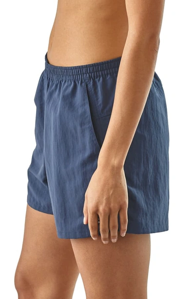 Shop Patagonia Baggies Water Repellent Shorts In Stone Blue