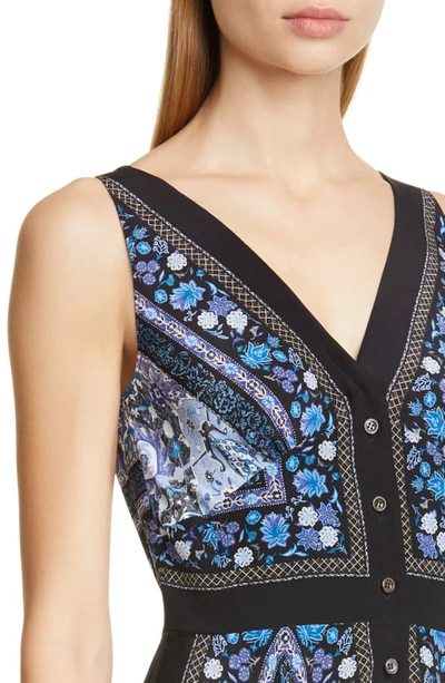 Shop Altuzarra Scarf Print V-neck Silk Maxi Dress In Flax Flower