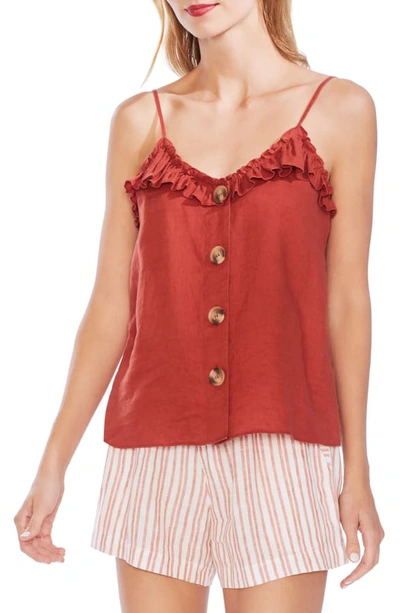 Shop Vince Camuto Ruffle Edge Camisole In Canyon Sun