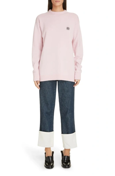 Shop Loewe Anagram Logo Wool Sweater In Pink