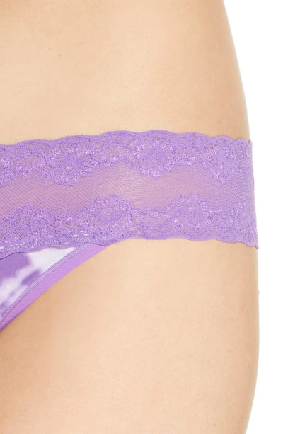 Shop Natori Bliss Perfection Thong In Ultra Violet Tie Dye Print