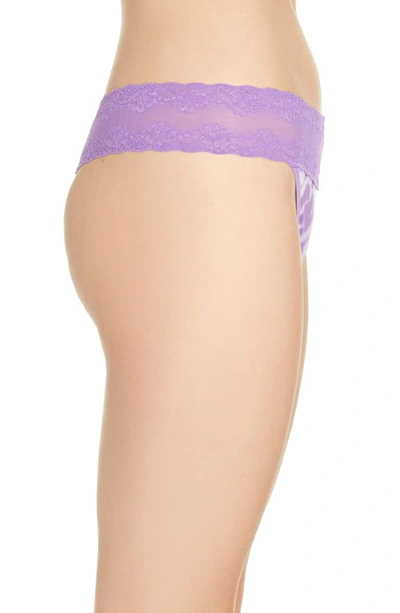 Shop Natori Bliss Perfection Thong In Ultra Violet Tie Dye Print