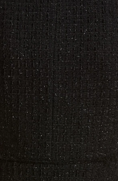 Shop Alexander Wang Metallic Wool Blend Fringe Tweed Jacket In Black